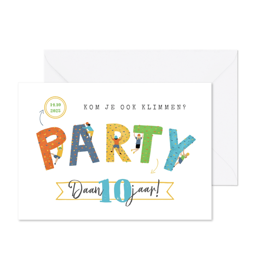 Kinderfeestje klimmen klimfeestje party vrolijk - Kaartimpressie
