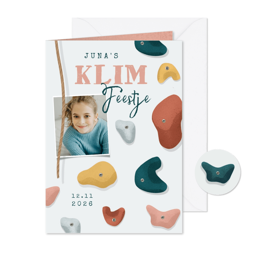 Kinderfeestje klimmen klimmuur illustratie foto indoor - Kaartimpressie