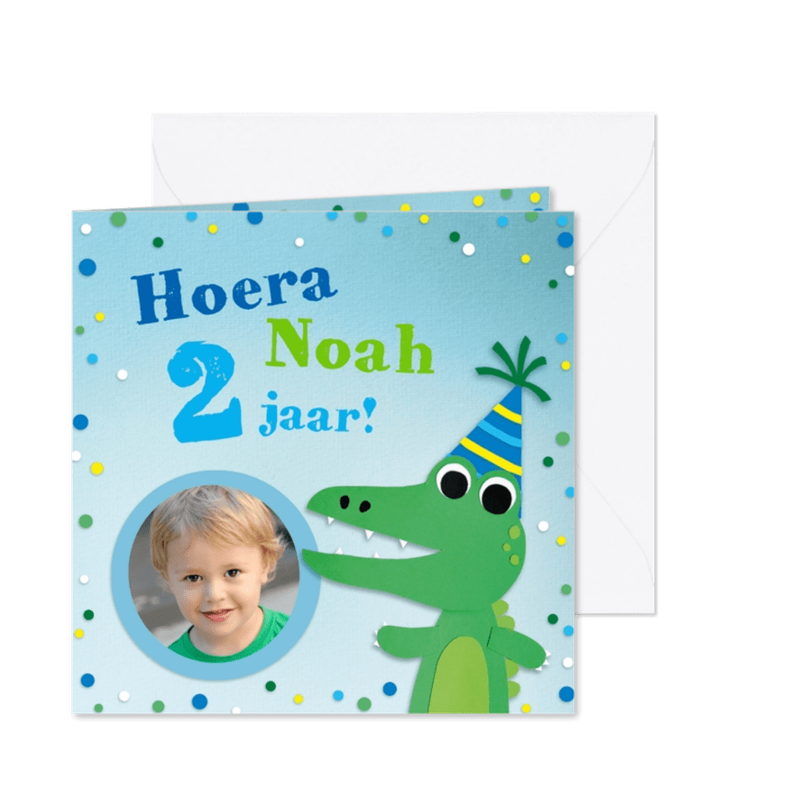 Kinderfeestje krokodil - Kaartimpressie