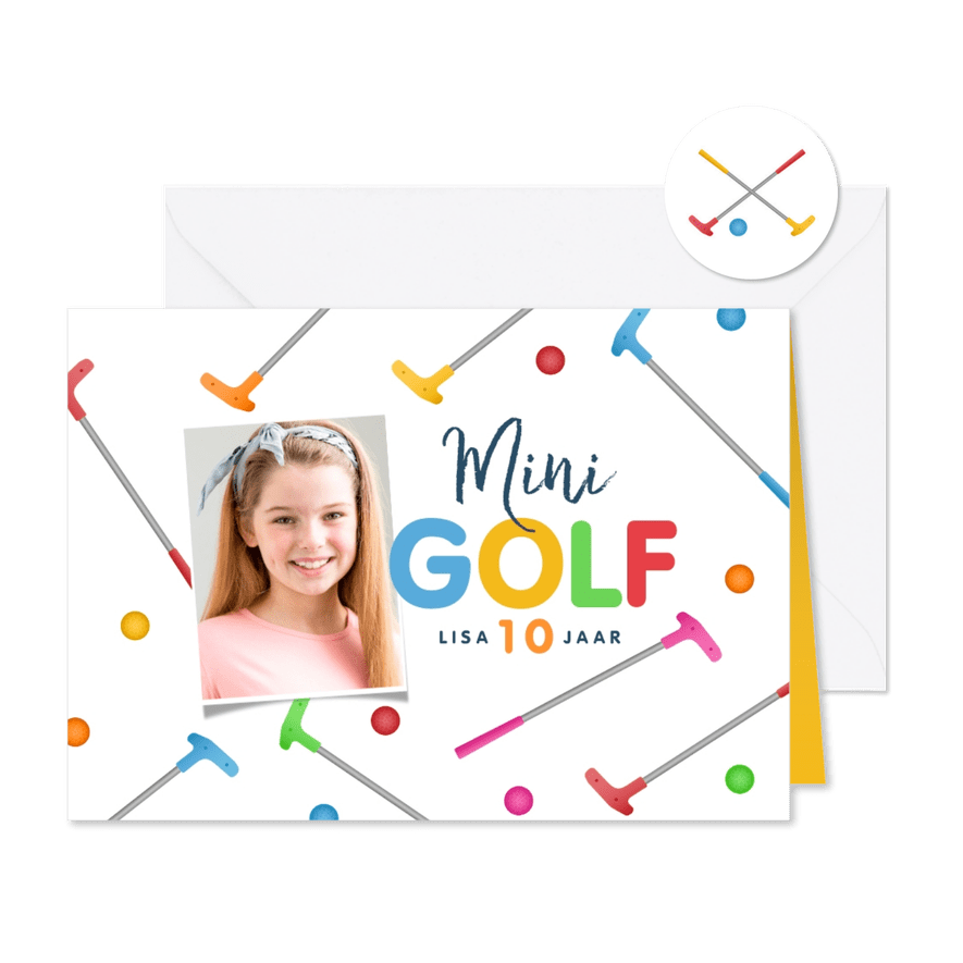 Kinderfeestje minigolf vrolijk foto feestje  - Kaartimpressie