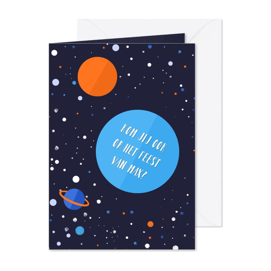 Kinderfeestje Outer Space jongen - Kaartimpressie