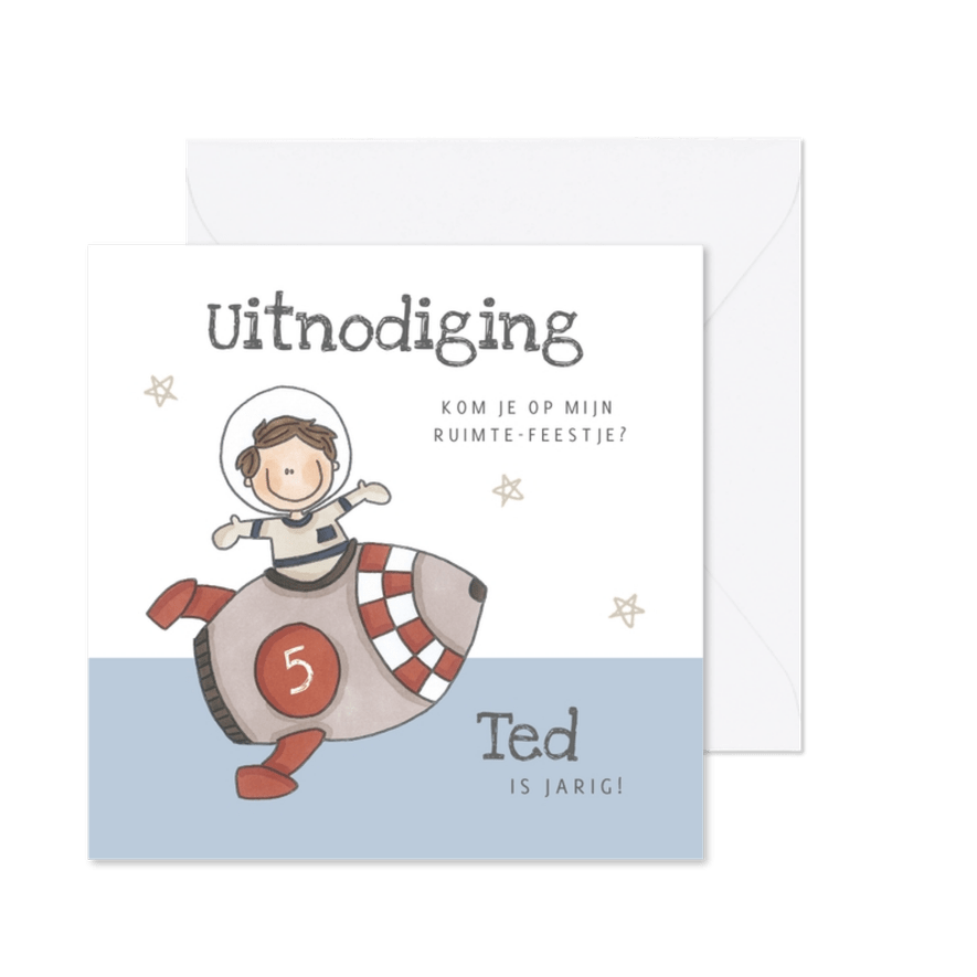 Kinderfeestje Ruimte - Kaartimpressie