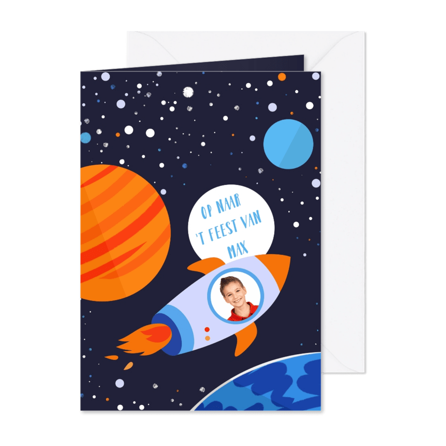 Kinderfeestje Space - Kaartimpressie