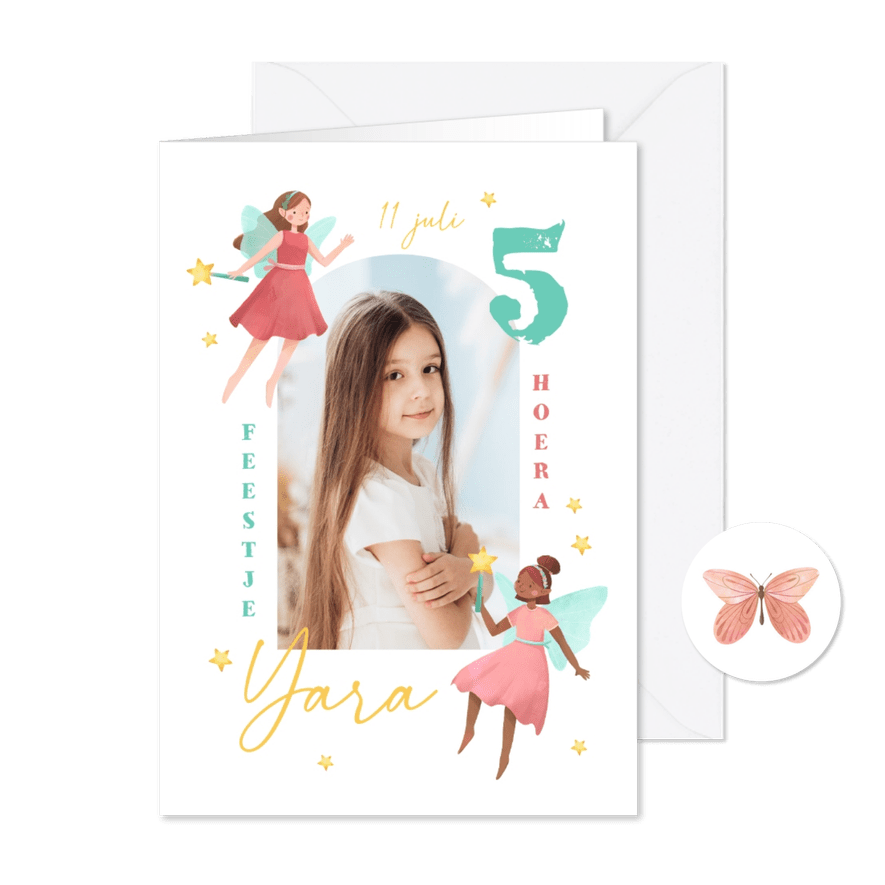 Kinderfeestje sprookje feeën foto magisch - Kaartimpressie