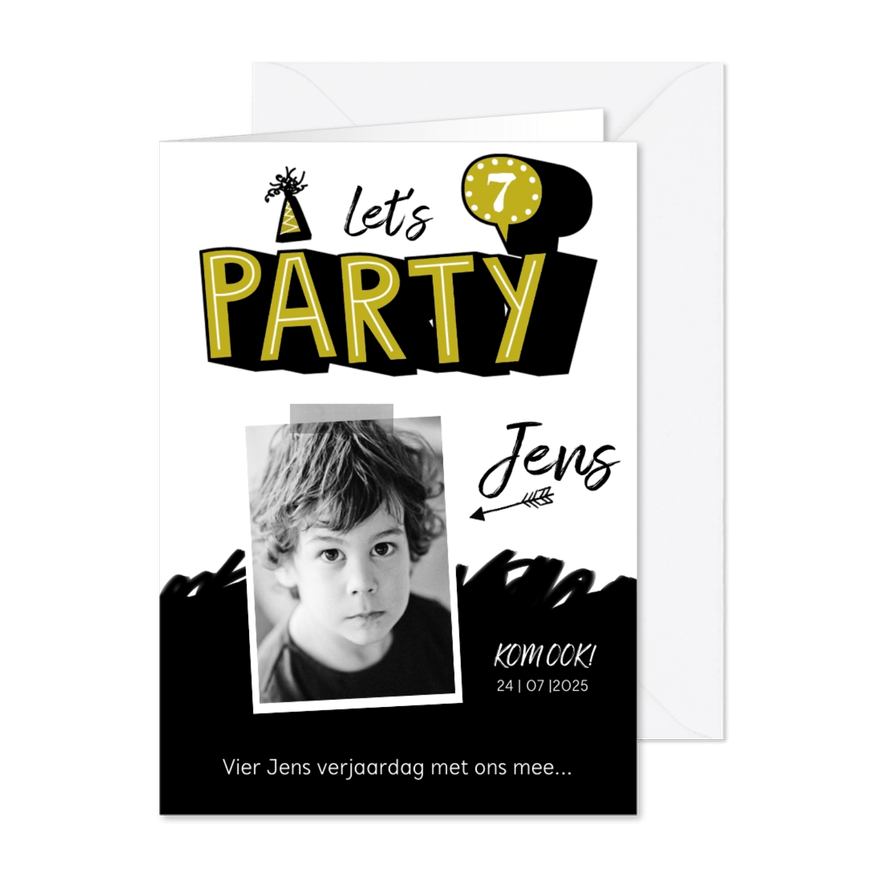 Kinderfeestje uitnodiging stoer graffiti party - Kaartimpressie