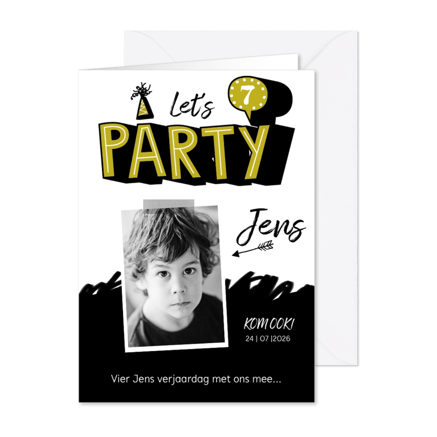 Kinderfeestje uitnodiging stoer graffiti party - Kaartimpressie