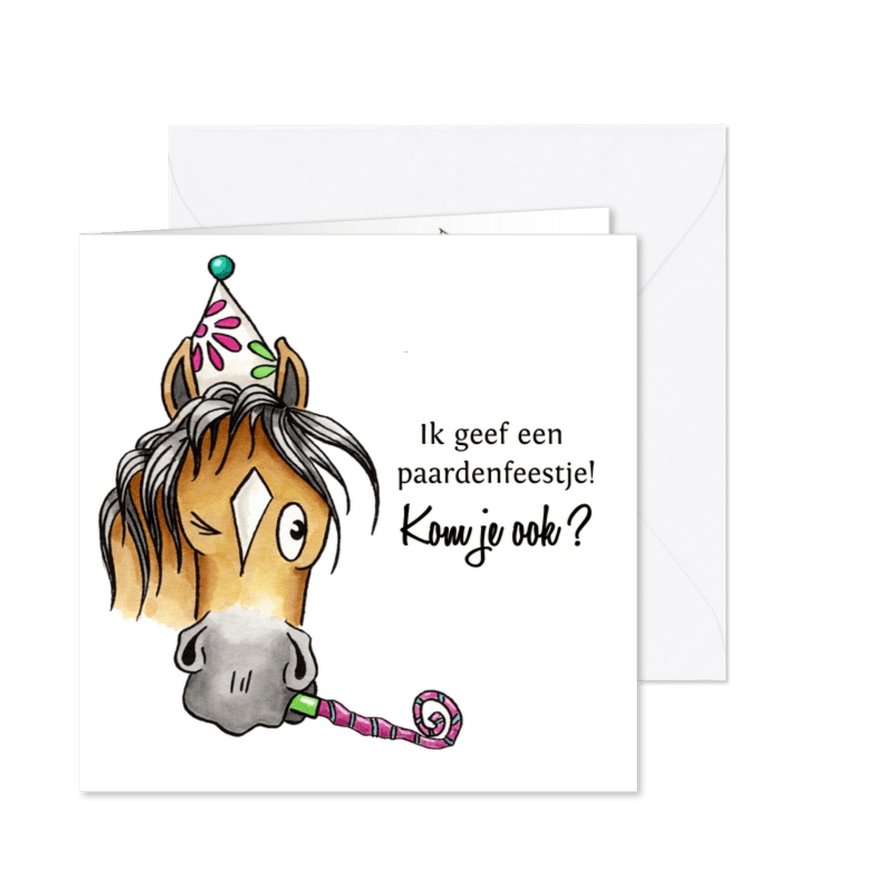 Kinderfeestje uitnodigingen paardenfeestje - Kaartimpressie