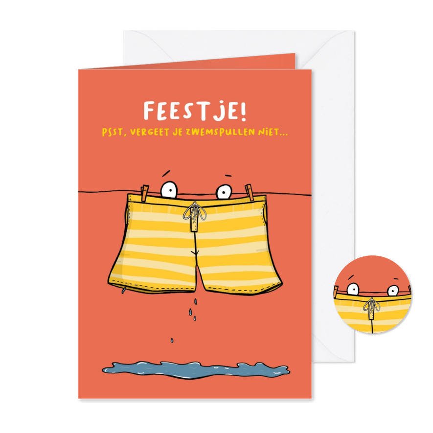 Kinderfeestje vergeet je zwemspullen niet... - Kaartimpressie