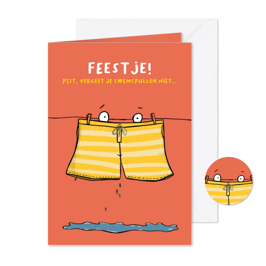 Kinderfeestje vergeet je zwemspullen niet... - Kaartimpressie