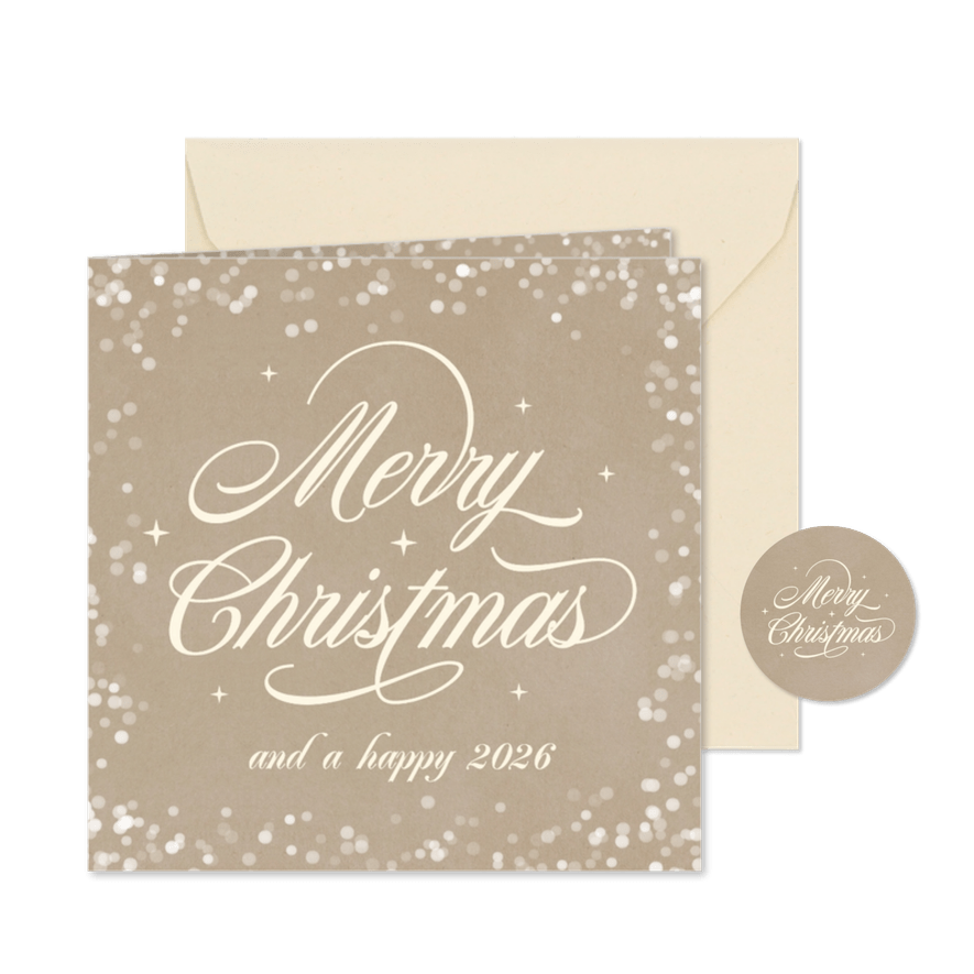 Klassieke algemene zakelijke kerstkaart kraft  - Kaartimpressie