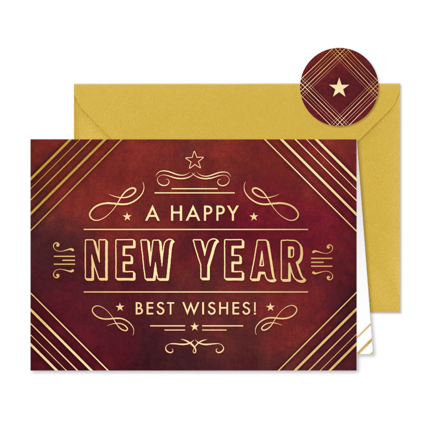 Klassieke Engelstalige zakelijke nieuwjaars kaart - new year - Kaartimpressie