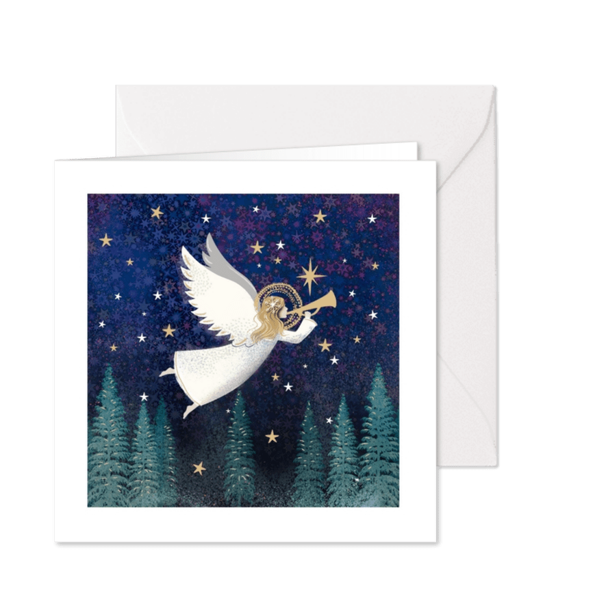 Klassieke kerstkaart met Engel - Kaartimpressie