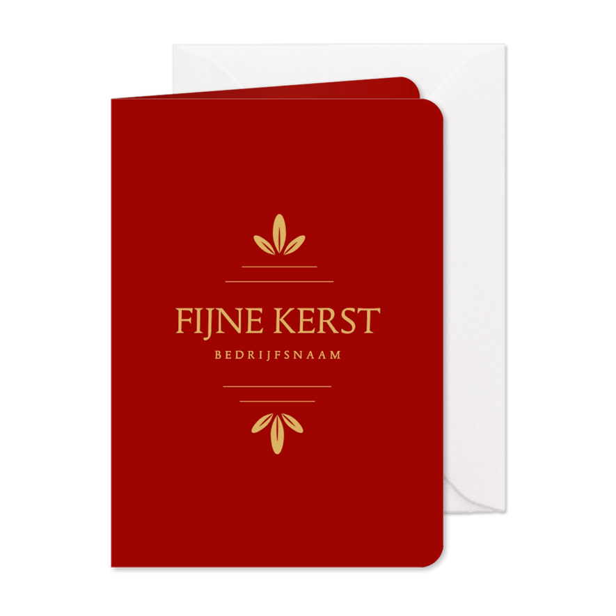 Klassieke kerstkaart met ornament in goud zakelijk - Kaartimpressie