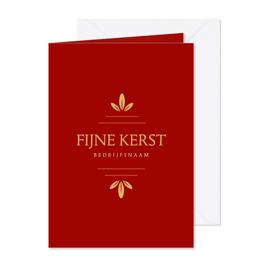 Klassieke kerstkaart met ornament in goud zakelijk - Kaartimpressie