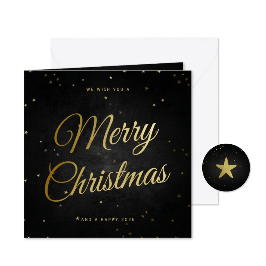 Klassieke kerstkaart sterren - Kaartimpressie