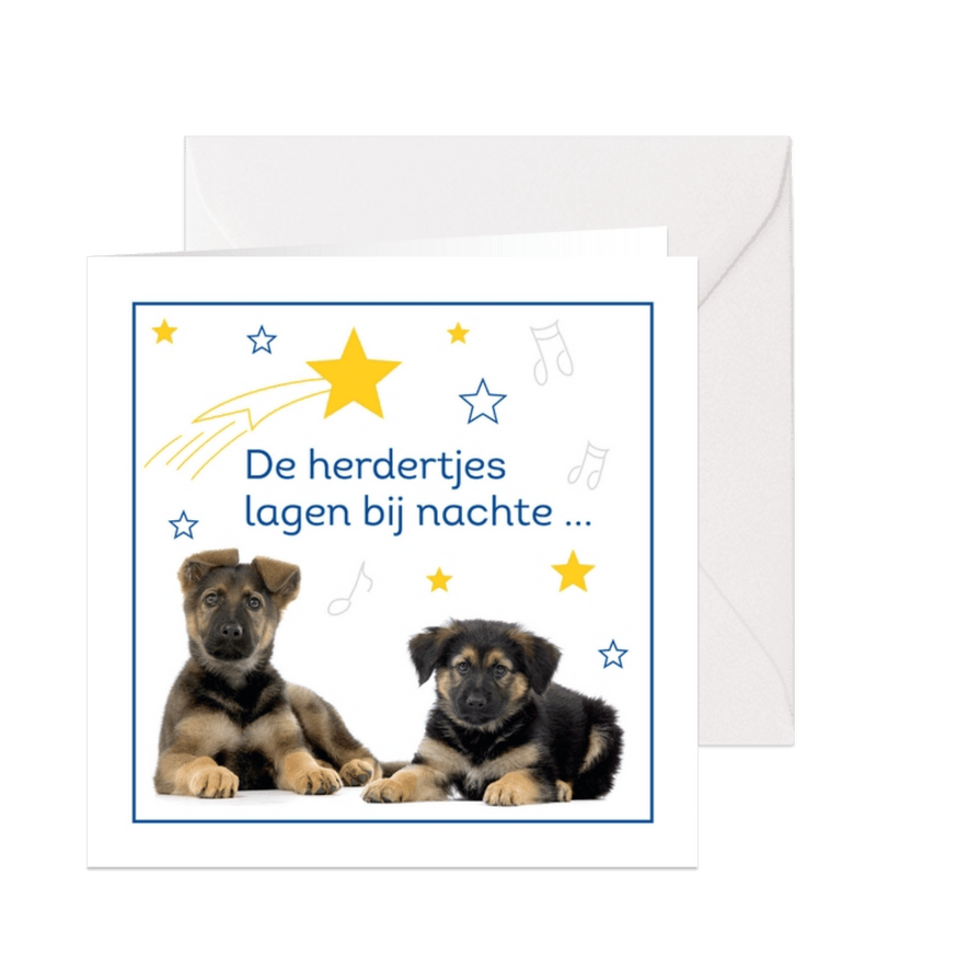 KNGF kerstkaart herdertjes - Kaartimpressie