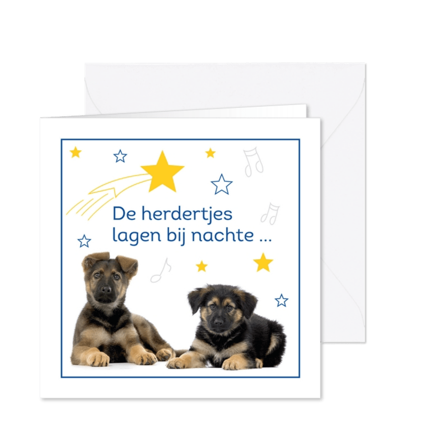 KNGF kerstkaart herdertjes - Kaartimpressie