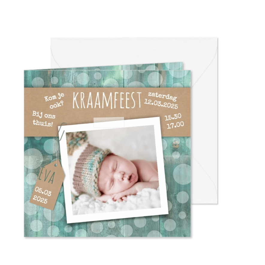 Kraamfeest hout en cirkels-isf - Kaartimpressie