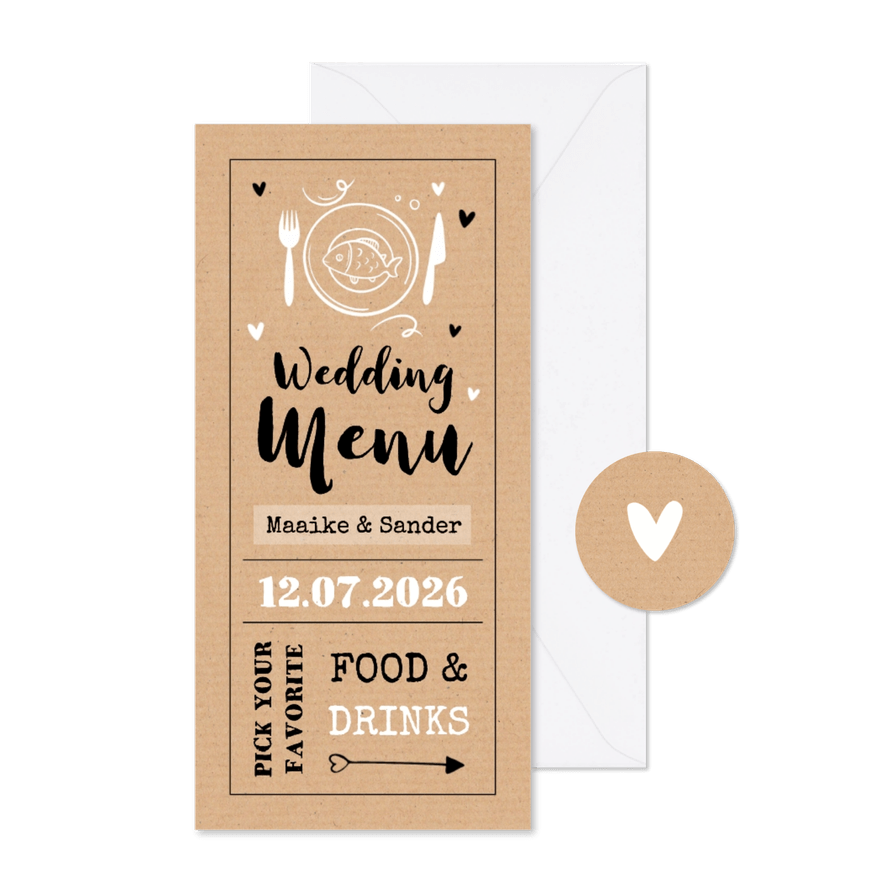  Kraftlook menukaart ticket doodle stoer festival - Kaartimpressie
