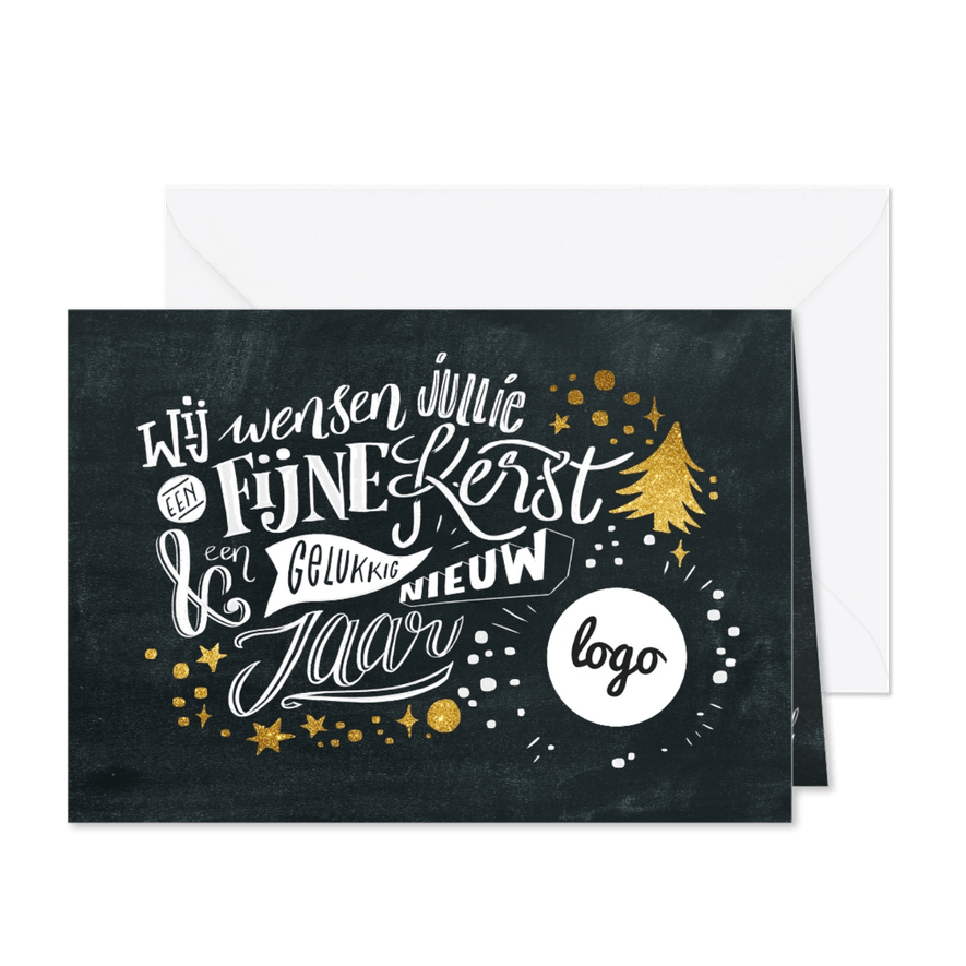 Krijtbord lettering kerstkaart - Kaartimpressie