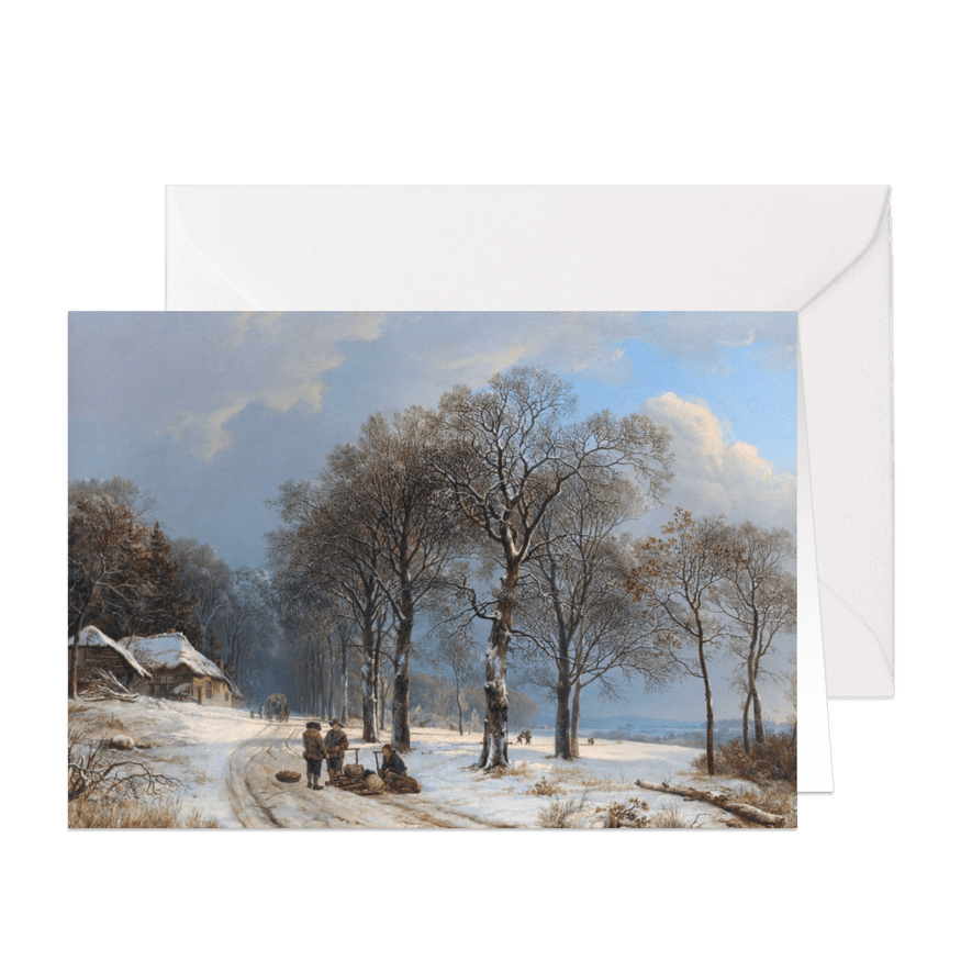 Kunstkaart van Barend Cornelis Koekkoek. Winterlandschap - Kaartimpressie