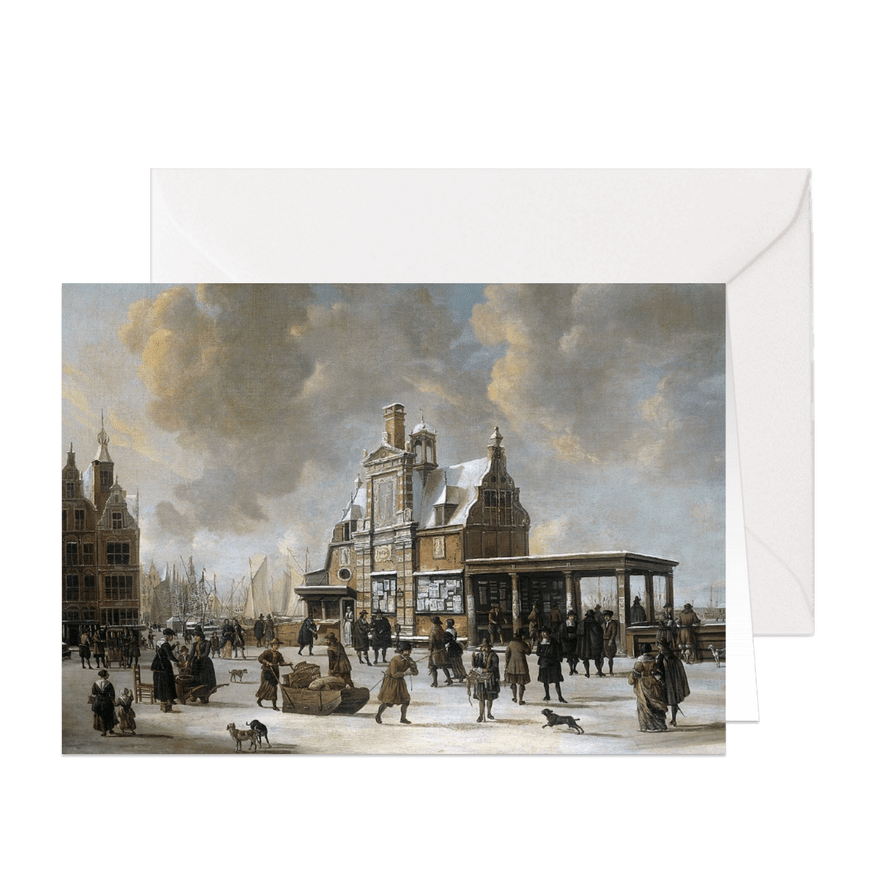 Kunstkaart van Jan van der Heijden. Stadhuis op de Dam - Kaartimpressie