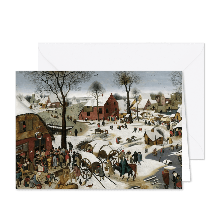 Kunstkaart van Pieter Breughel. De volkstelling te Bethlehem - Kaartimpressie