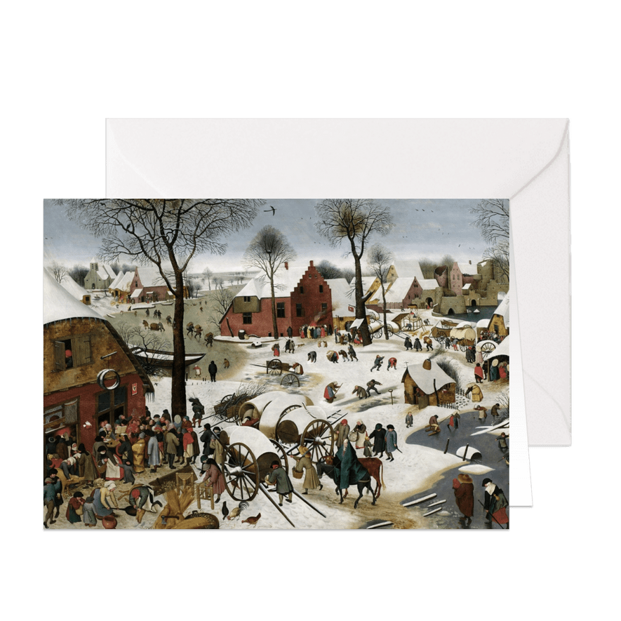 Kunstkaart van Pieter Breughel. De volkstelling te Bethlehem - Kaartimpressie