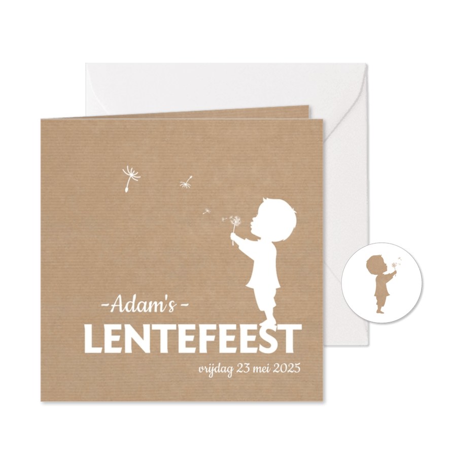 Lentefeest Paardenbloem Jongen - Kaartimpressie