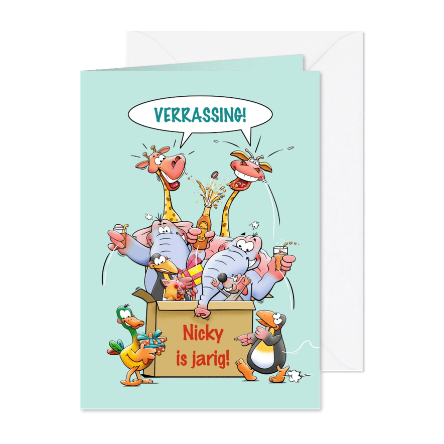 Leuke uitnodiging uitje naar de dierentuin - Kaartimpressie