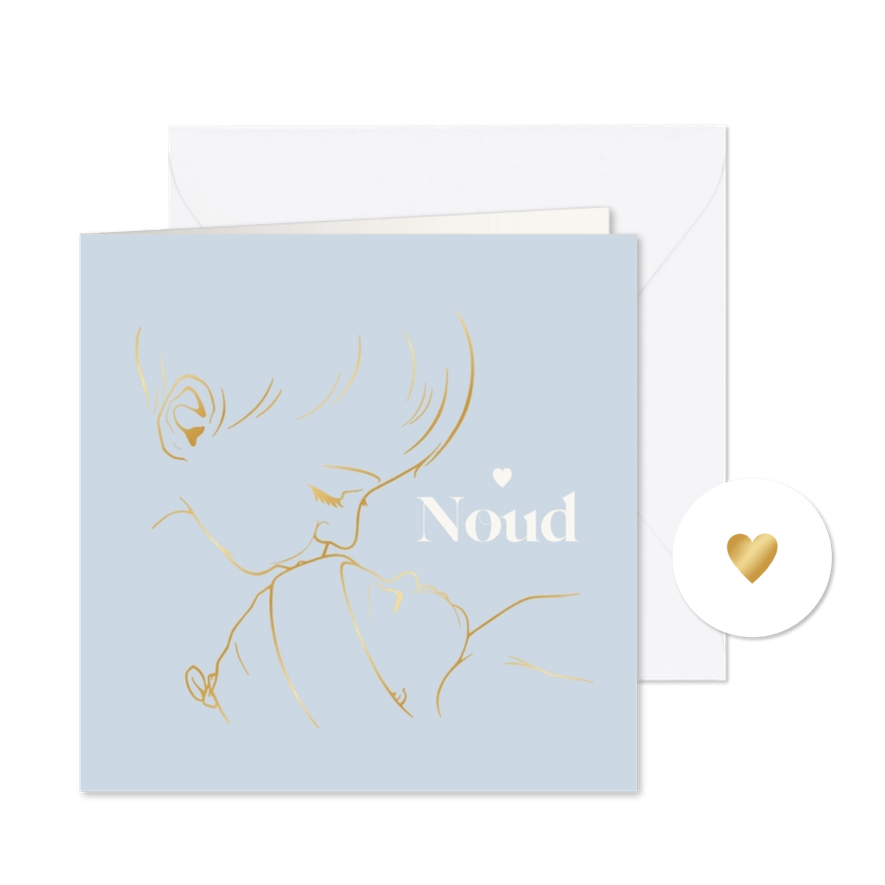 Lief geboortekaartje broer kust baby - goudfolie - Kaartimpressie