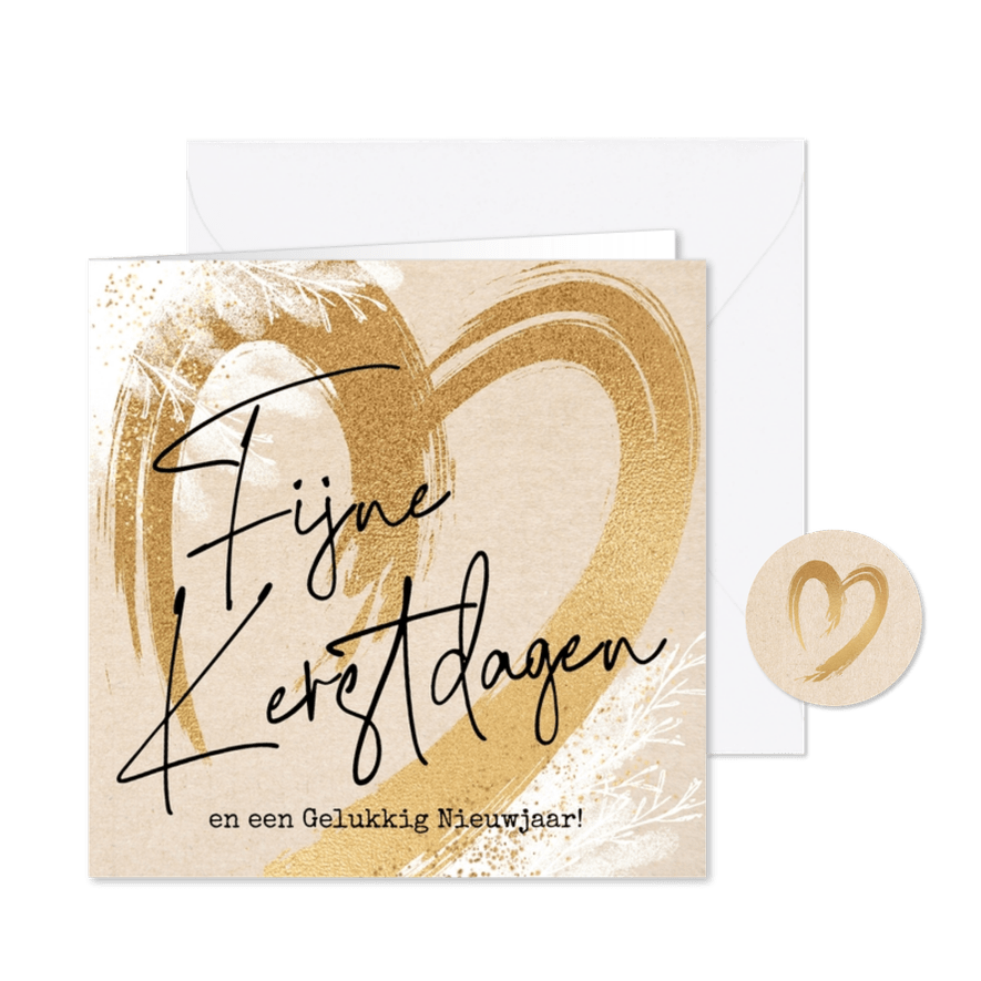 Lieve kerstkaart hart kraft - Kaartimpressie