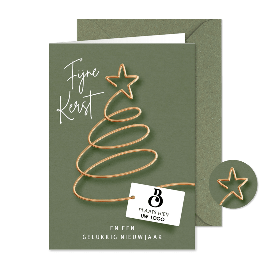 Logo kerstkaart zakelijke sjieke kerstboom met ster en logo - Kaartimpressie