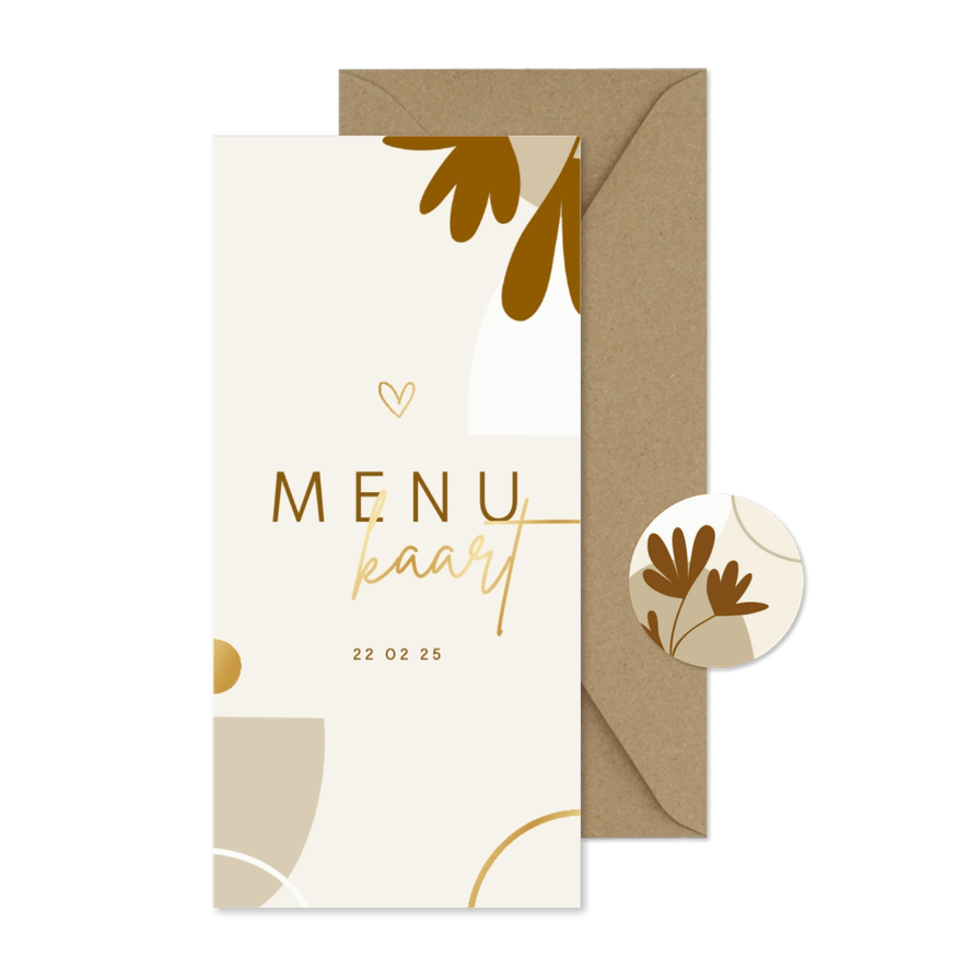 Menukaart abstracte vormen - Kaartimpressie
