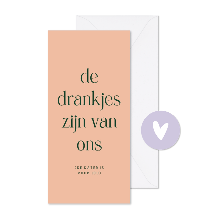 Menukaart grappig colorblocking met cirkel beige - Kaartimpressie