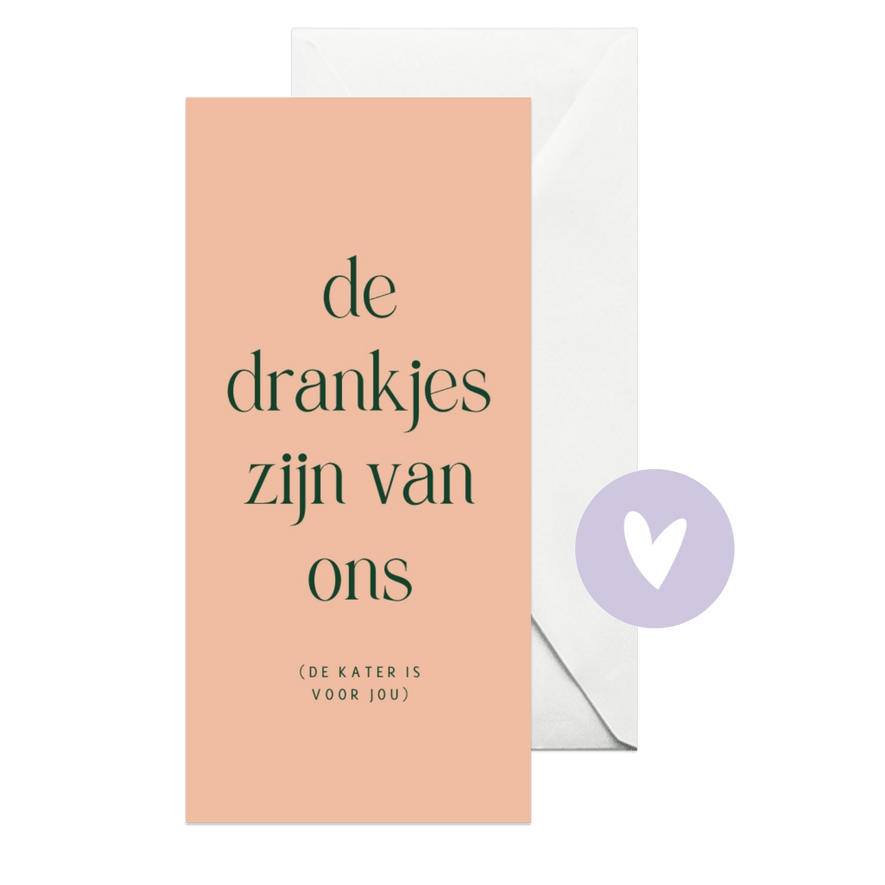 Menukaart grappig colorblocking met cirkel beige - Kaartimpressie