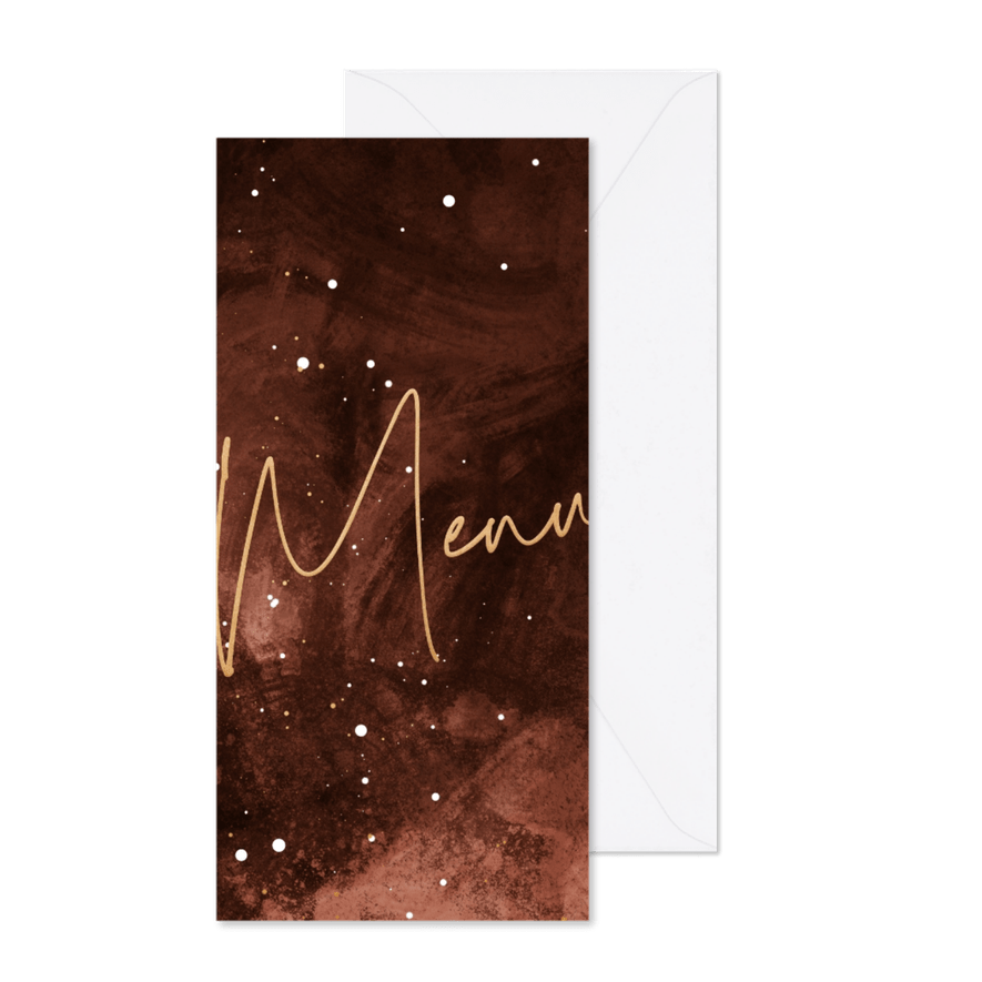Menukaart kerstdiner stijlvol roestkleur - Kaartimpressie