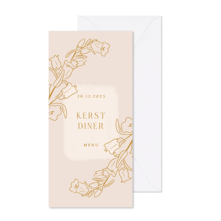 Menukaart voor de kerst romantisch stijlvol - Kaartimpressie