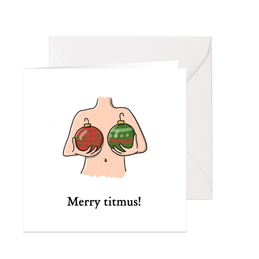 Merry titmus kerst kaart - Kaartimpressie