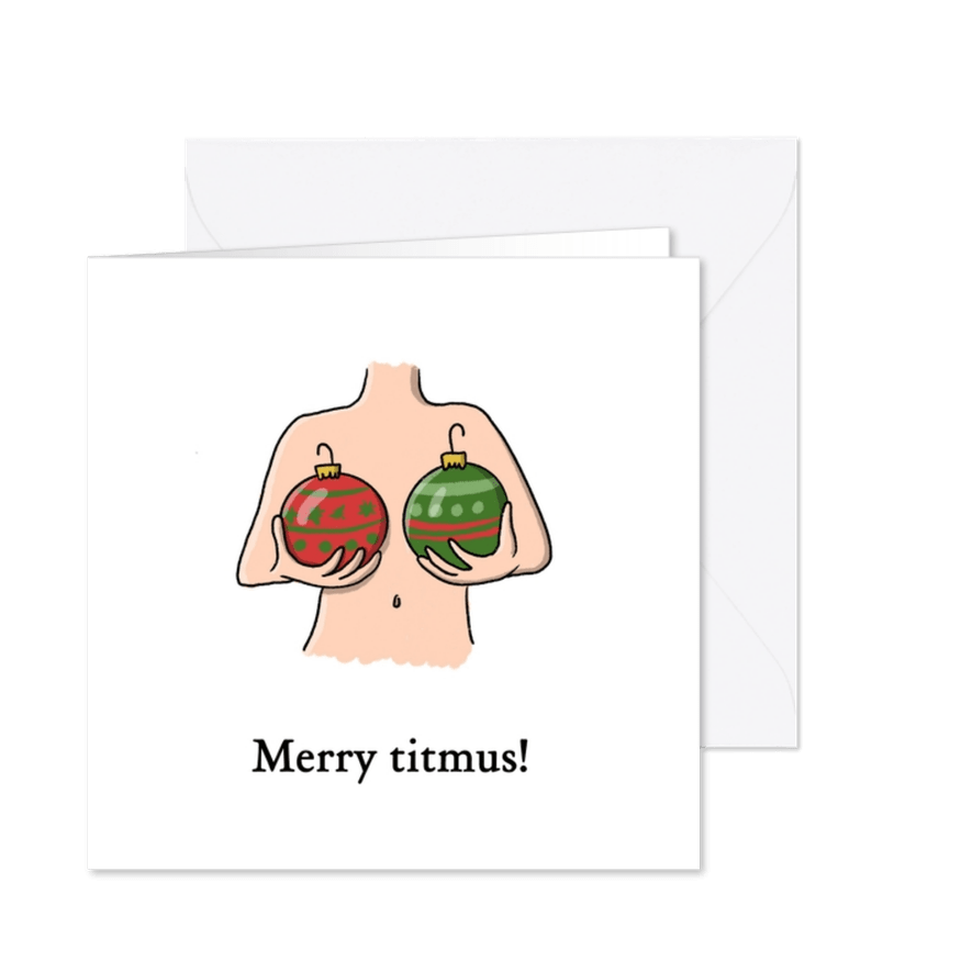 Merry titmus kerst kaart - Kaartimpressie