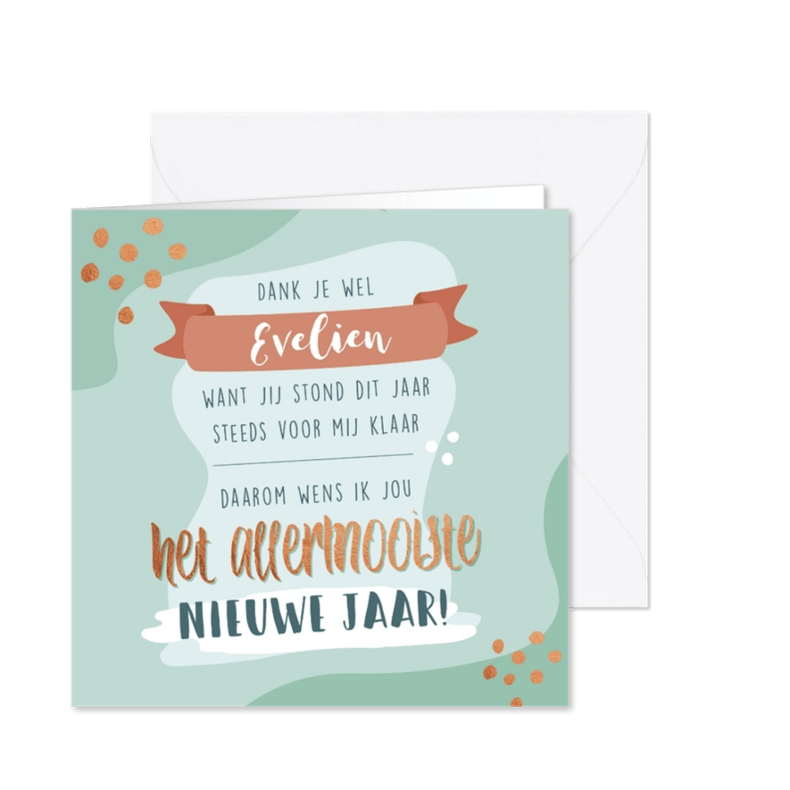 Mintgroene kerstkaart voor een vriend of vriendin - Kaartimpressie