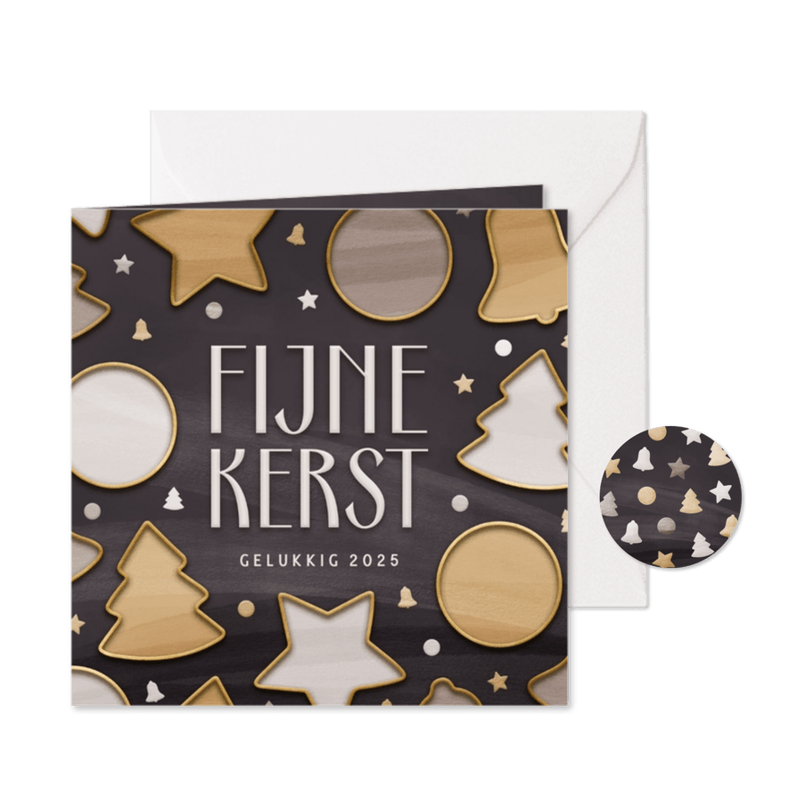 Moderne kerstkaart met kerstvormen - Kaartimpressie