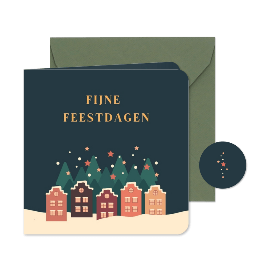 Moderne kerstkaart om naar je medewerkers te sturen - Kaartimpressie