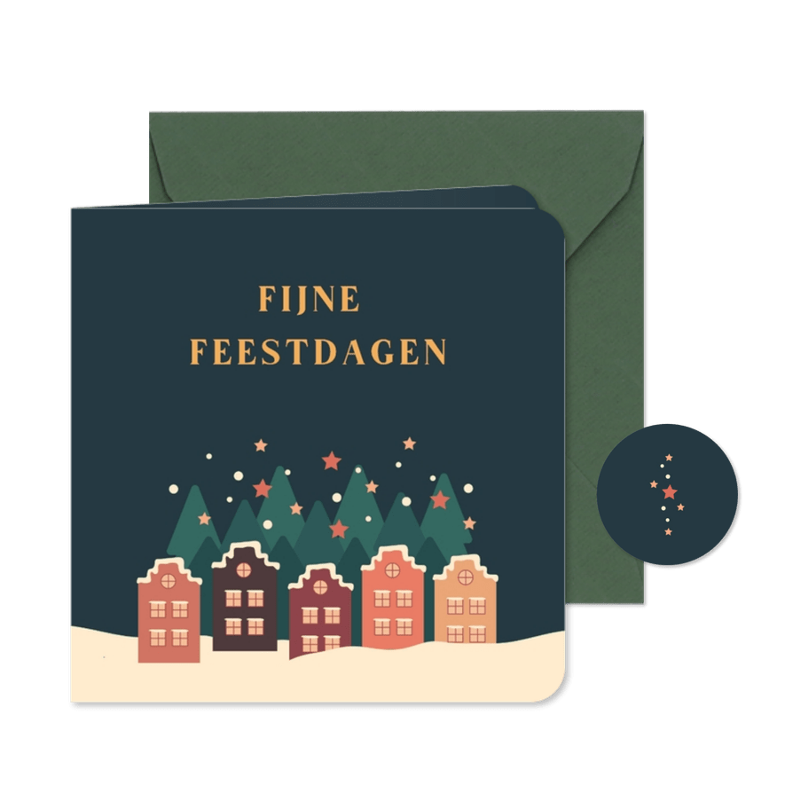 Moderne kerstkaart om naar je medewerkers te sturen - Kaartimpressie