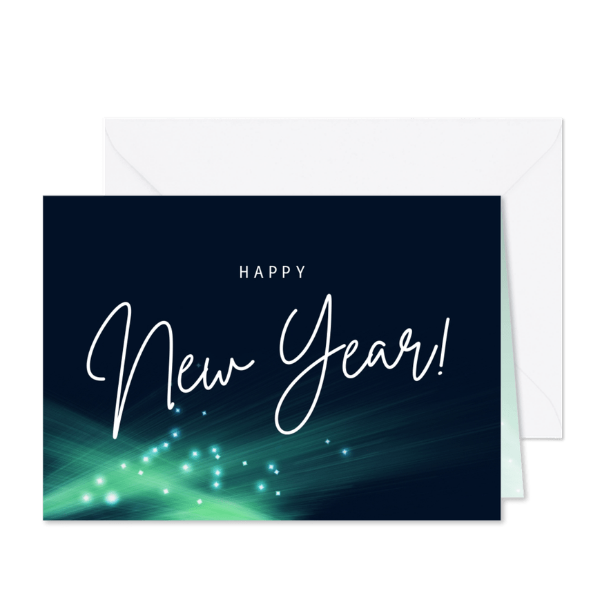Moderne nieuwjaarskaart licht mint groen - Kaartimpressie