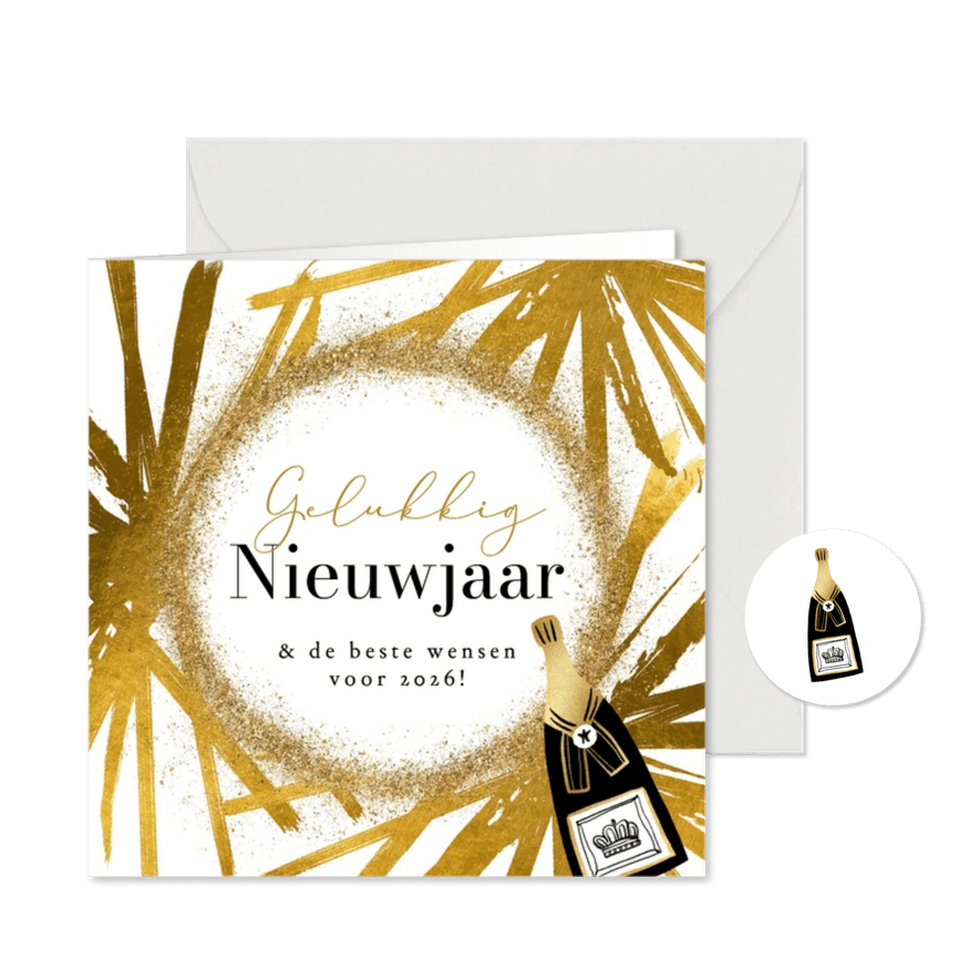 Moderne nieuwjaarskaart zakelijk abstract ster goud - Kaartimpressie