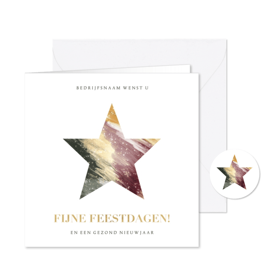 Moderne zakelijke kerstkaart abstracte ster fijne feestdagen - Kaartimpressie