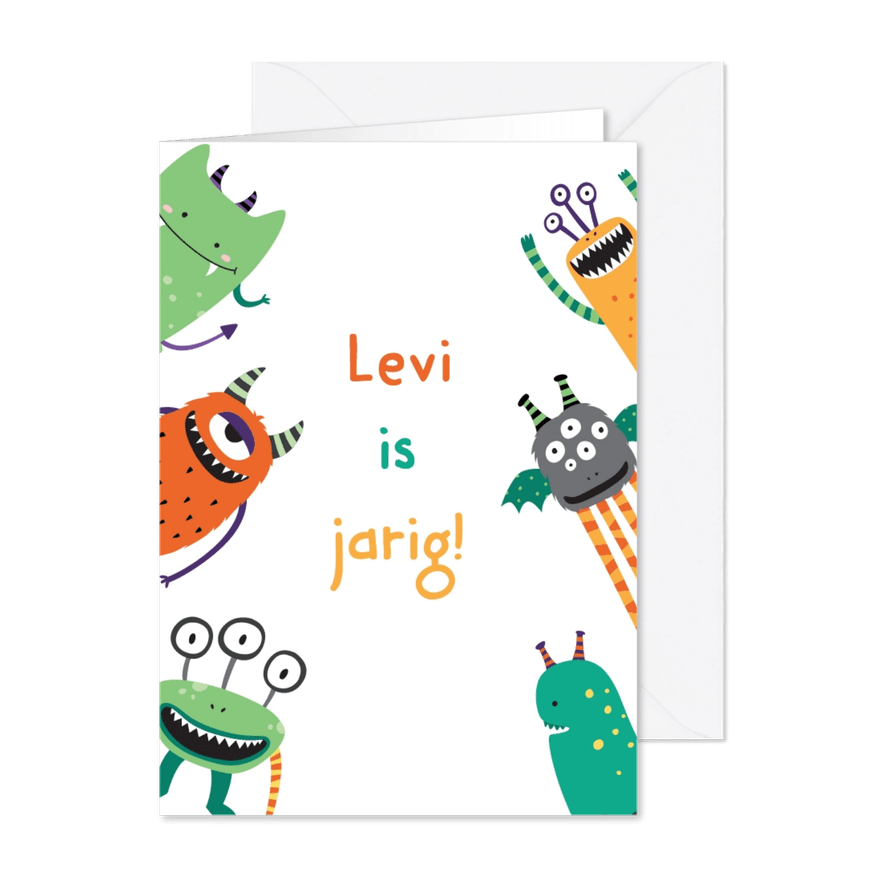 Monsterkaart kinderfeestje - DH - Kaartimpressie