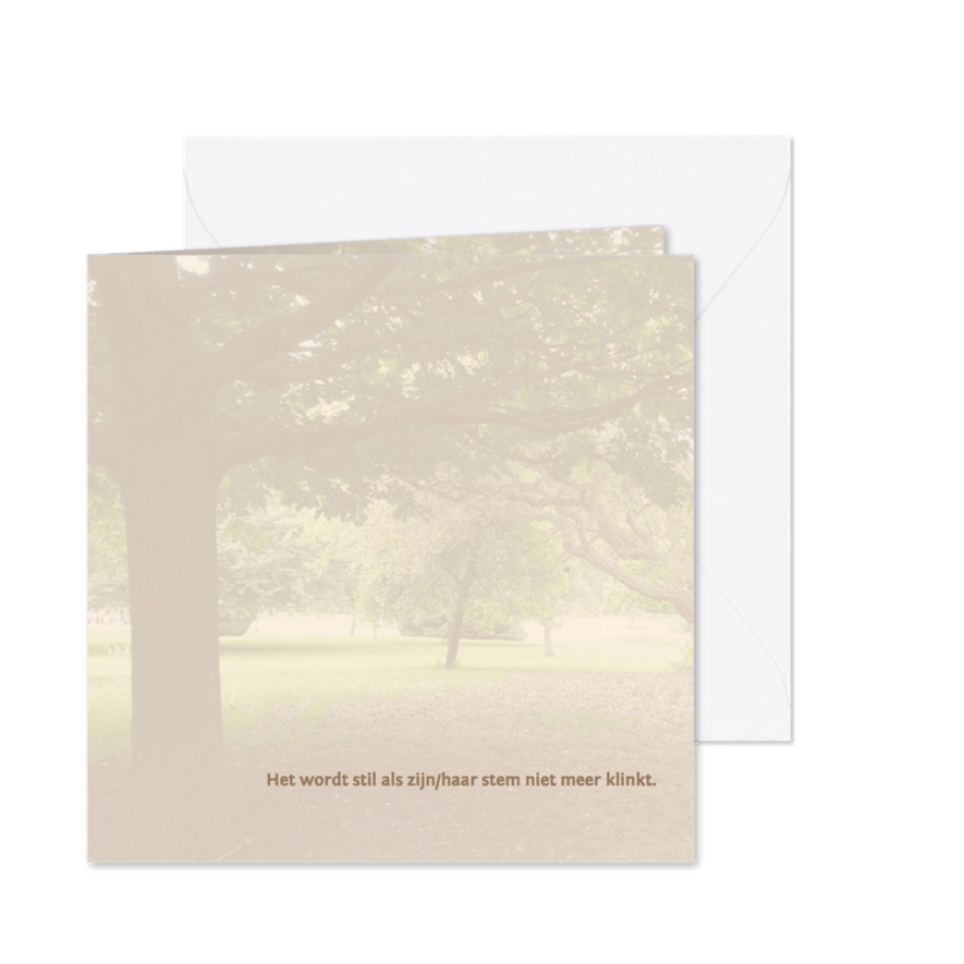 Mooie rustige bedankkaart met de stilte van de natuur - Kaartimpressie