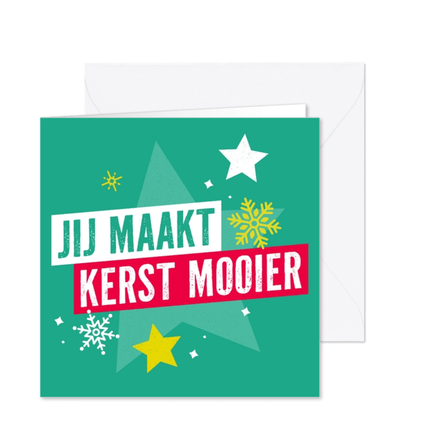 Nierstichting kerstkaart jij maakt kerst mooier - Kaartimpressie